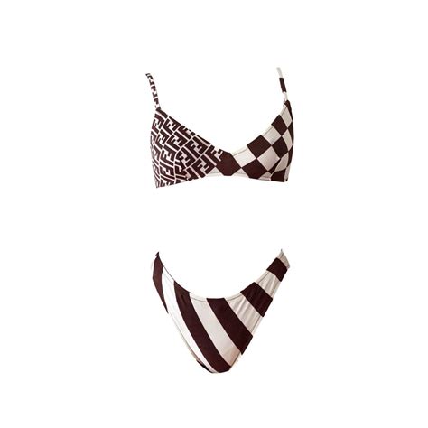 high waist bikini fendi|Fendi checkered bikini.